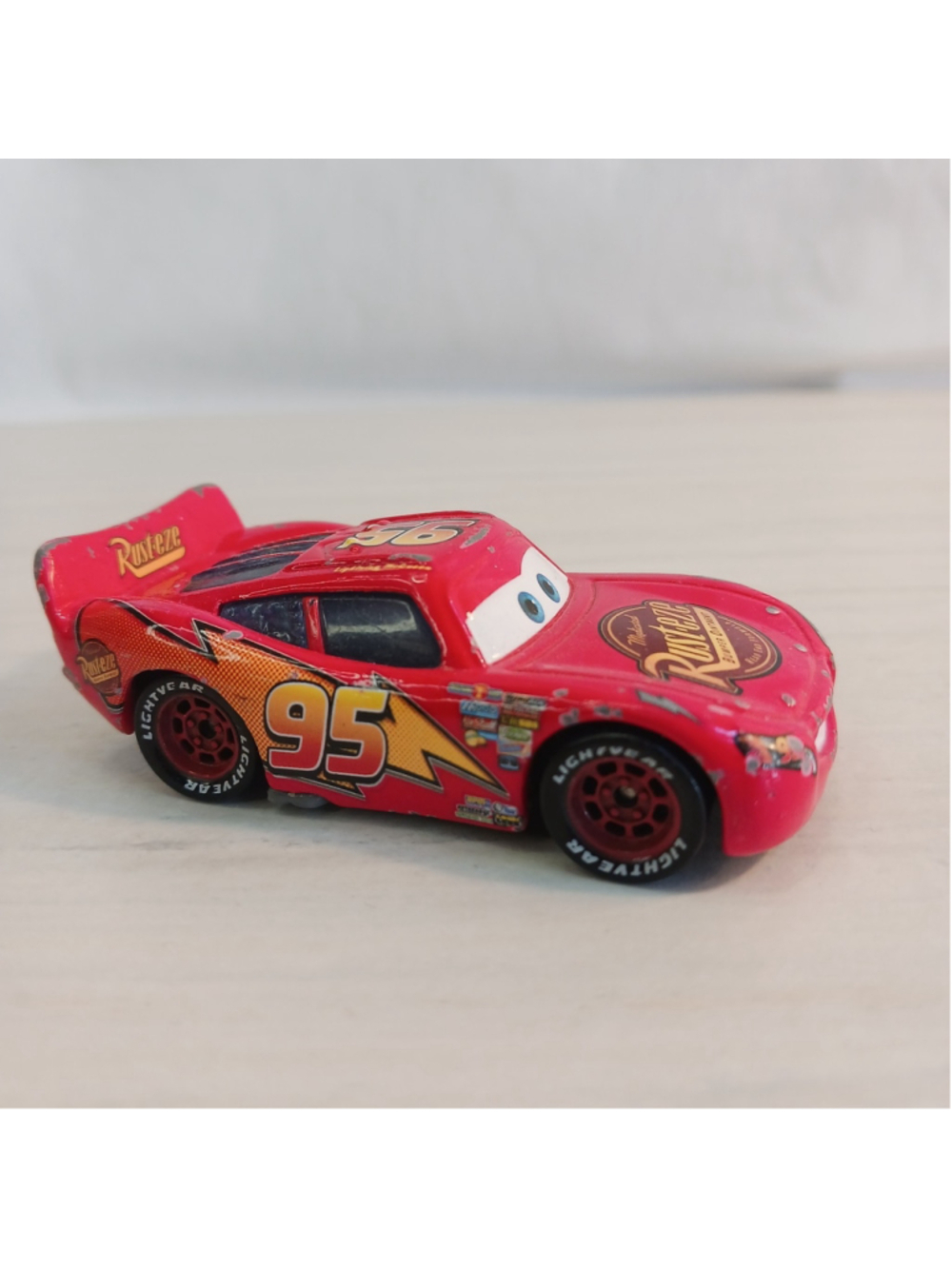 Disney Pixar Cars Rust-eze Lightning McQueen 1:55 Diecast Model Toy Car Loose VG